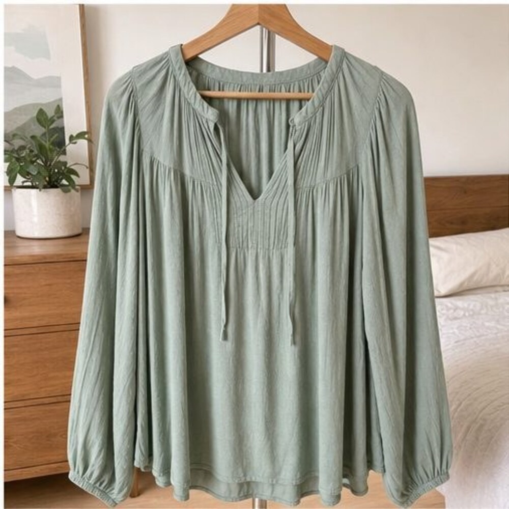 Charcoal Pleated Blouse